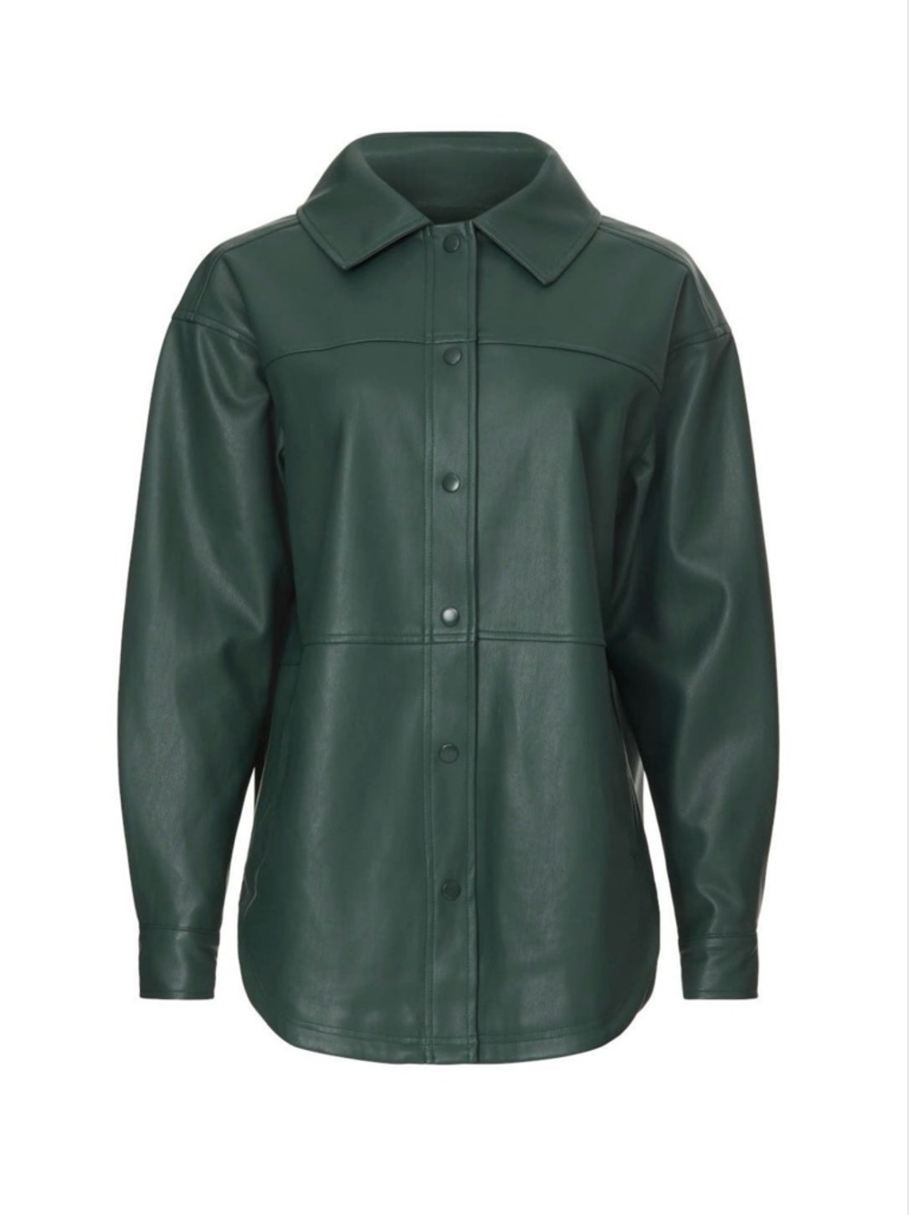 Love Whit by Whitney Port Green Faux Leather Shacket